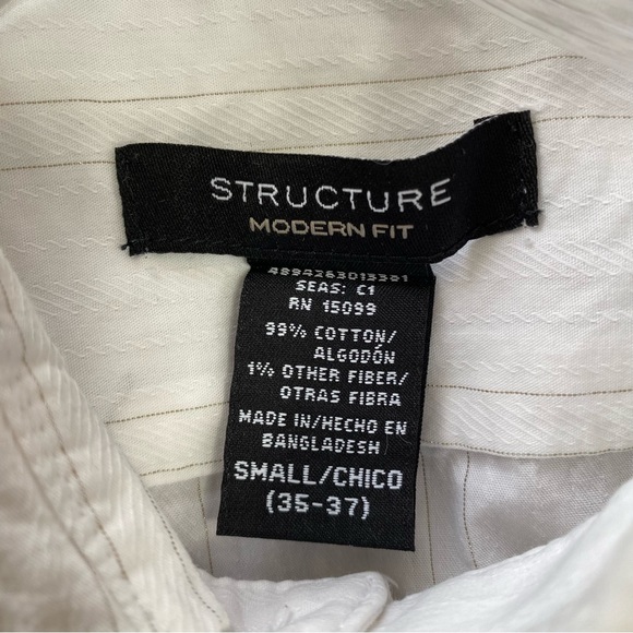 Structure Modern Fit White Dress Shirt - Picture 4 of 4